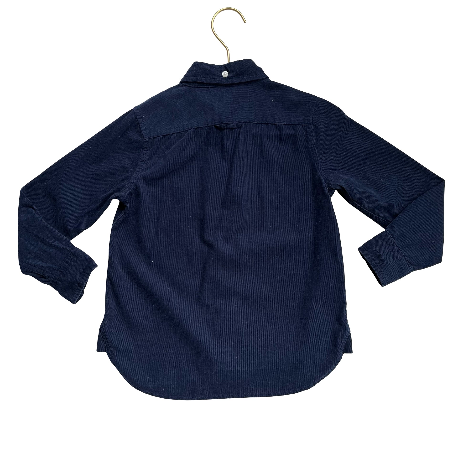 Janie and Jack Navy Corduroy Button Down Shirt - Size 4