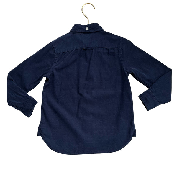 Janie and Jack Navy Corduroy Button Down Shirt - Size 4