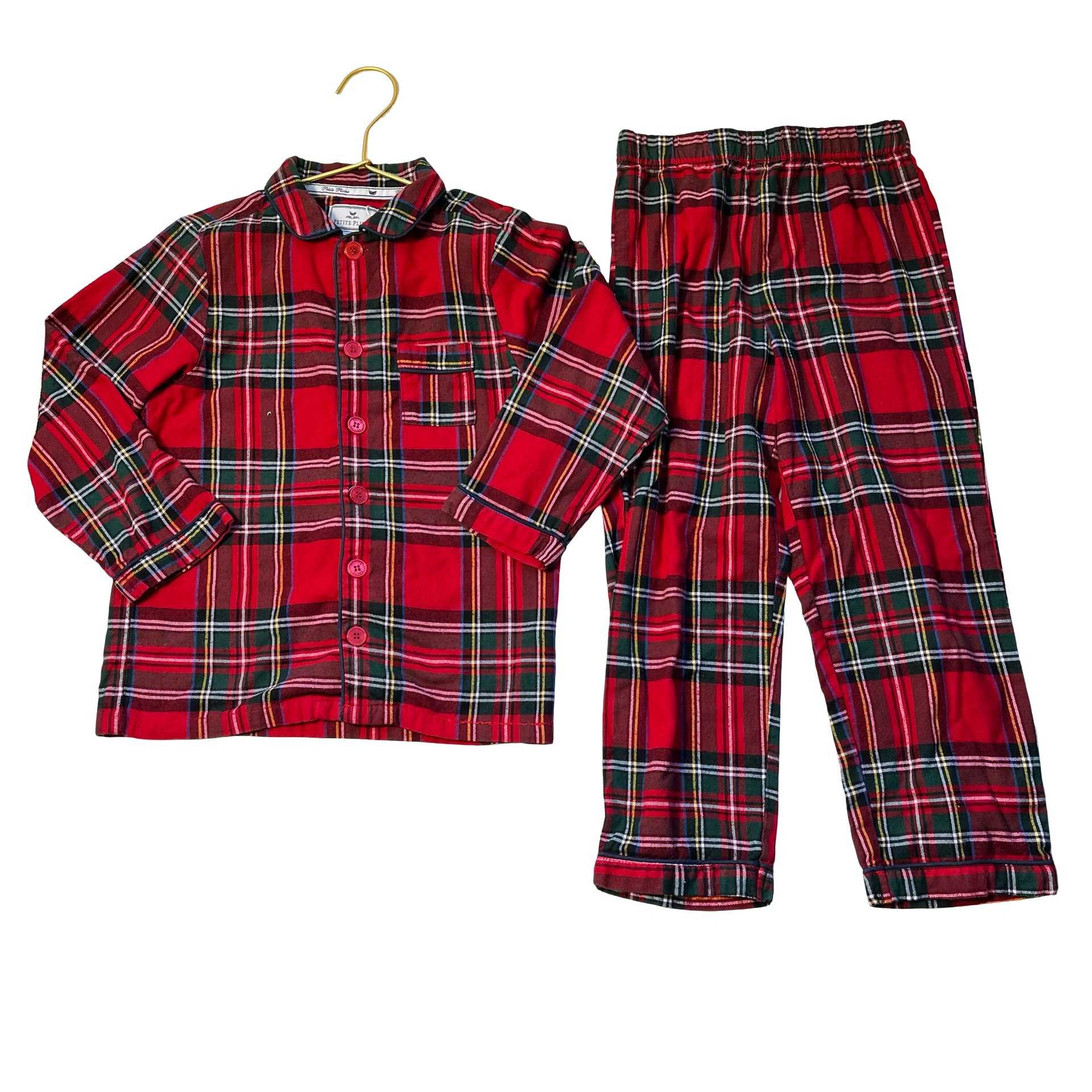 Petite Plume Red Tartan Flannel PJ Set - Size 6