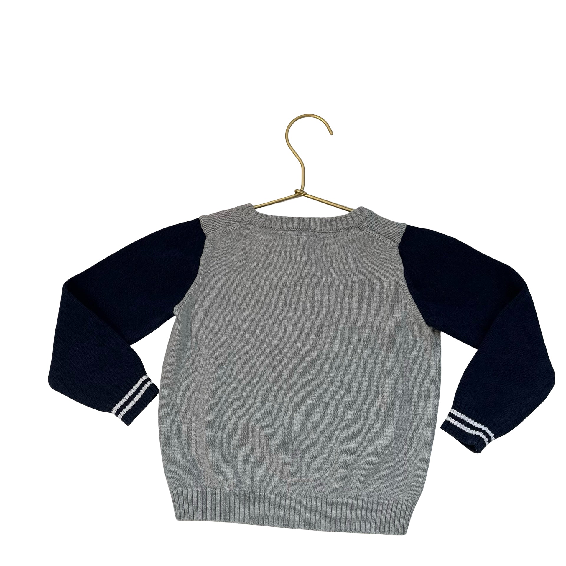 Janie and Jack x Disney Gray & Navy Mickey Mouse Cotton Sweater - Size 18-24 Mo