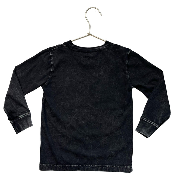 Three & Out Black Vintage Wash Football Graphic Shirt - Size 4