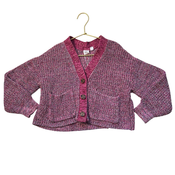 Gap Kids Pink Cotton V-Neck Cardigan Sweater - Size S 6-7