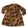 Misha & Puff Brown, Pink, Green Flower Print Corduroy Dress - Size 8Y