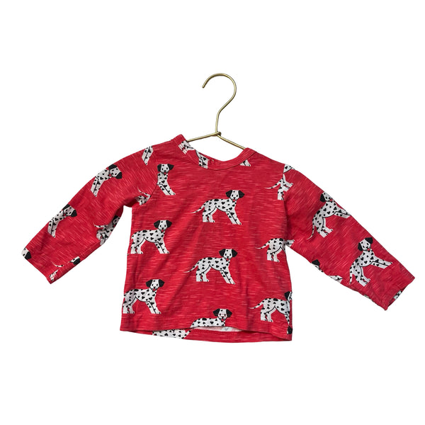Monica + Andy Red Dalmatian Dog Print Shirt - Size 9-12 Mo
