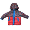 Magnetic Me Coral & Blue Floral & Ivory Fleece Reversible Jacket - Size 6-9 Mo