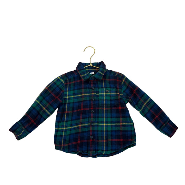 Old Navy Green, Blue, Red, Yellow Plaid Flannel Button Down - Size 3T