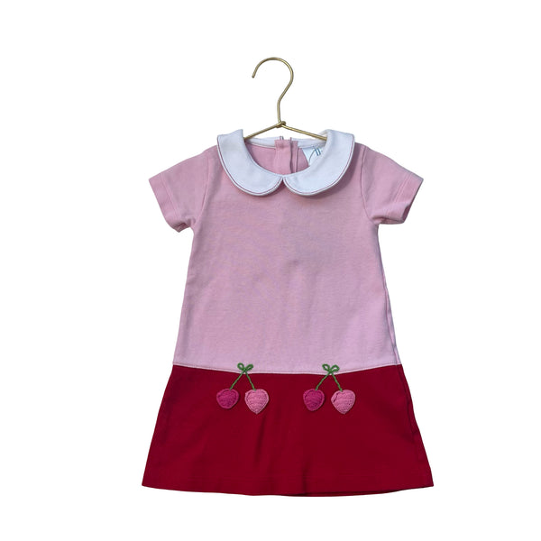 Little English Pink & Red Cherry Dress - Size 24 Mo