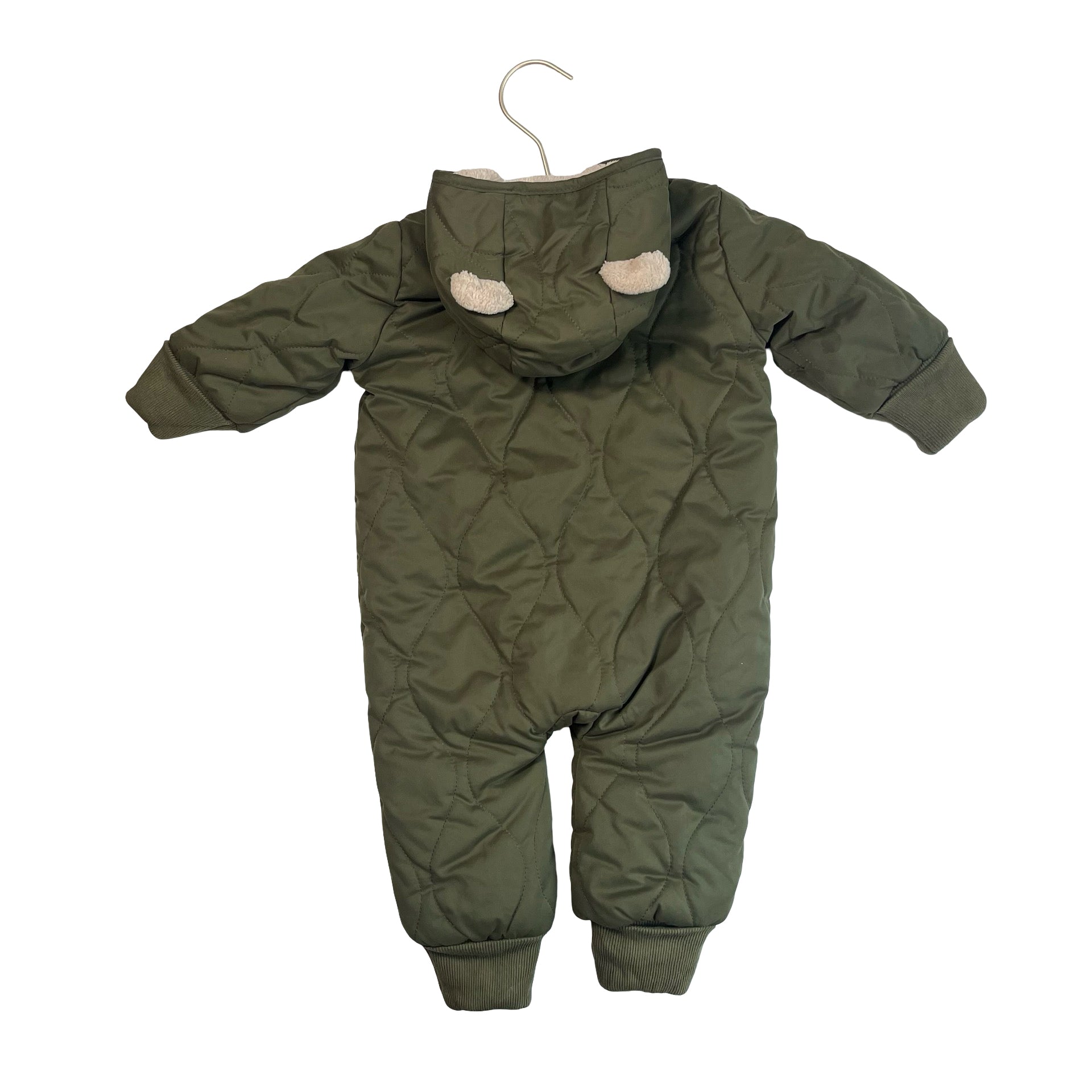 Baby Gap Olive Green Quilted Sherpa Lined Bunting - Size 3-6 Mo