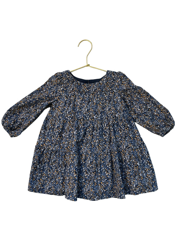Baby Gap Navy Floral Corduory Dress - Size 12-18 Mo