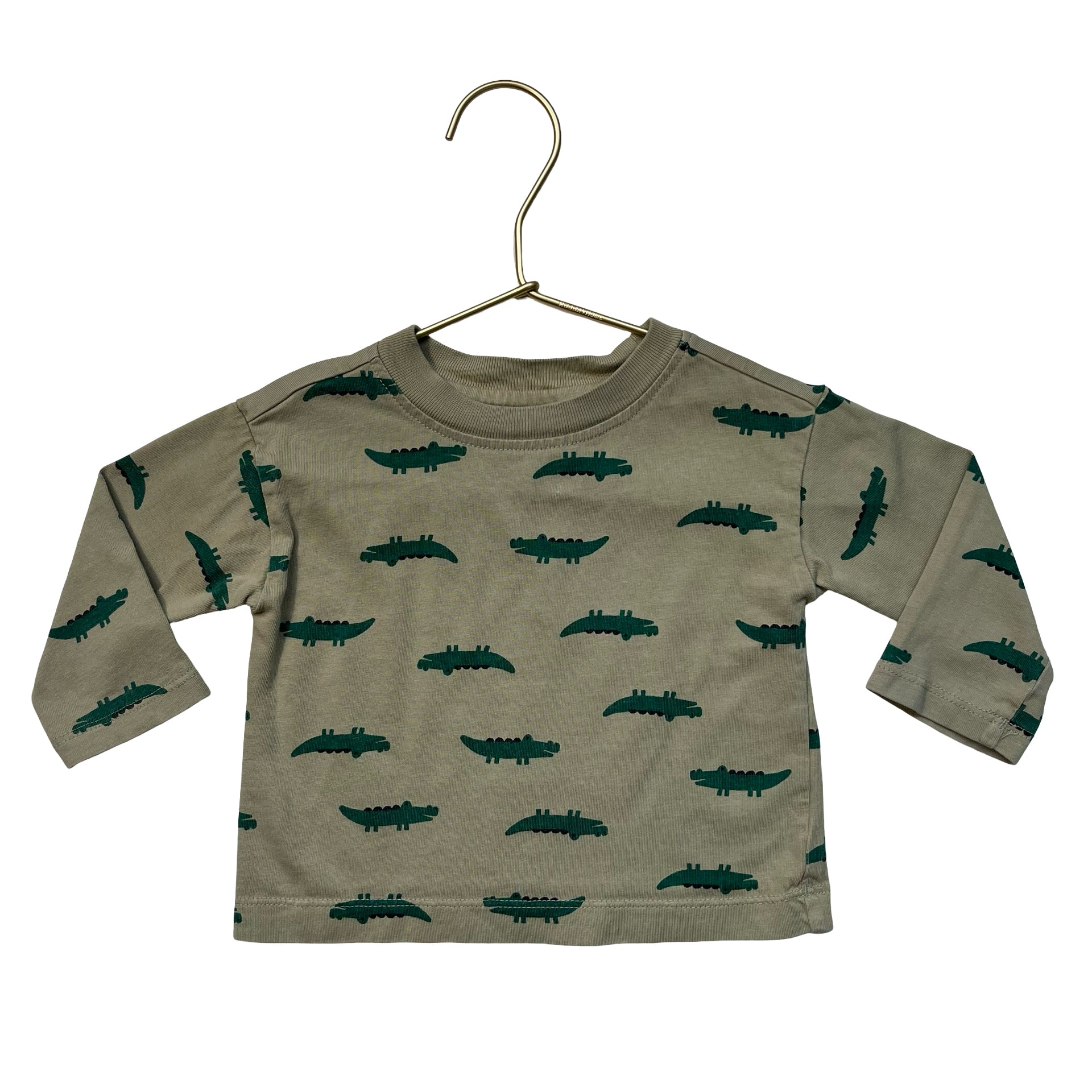 Hanna Andersson Green Crocodile Print Shirt - Size 6-12 Mo