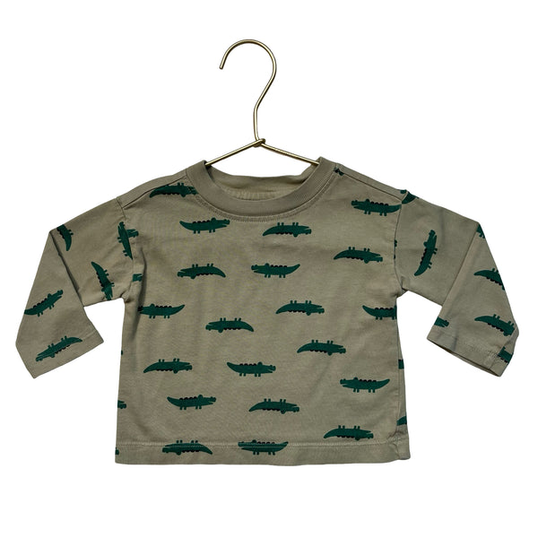 Hanna Andersson Green Crocodile Print Shirt - Size 6-12 Mo