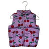Old Navy Lavender & Red Cherry Print Puffer Vest - Size 3T