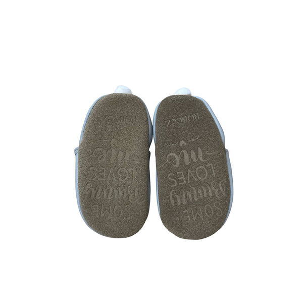 Robeez Gray & Copper Leather Bunny Soft Sole Shoes New in Box - Size 0-6 Mo