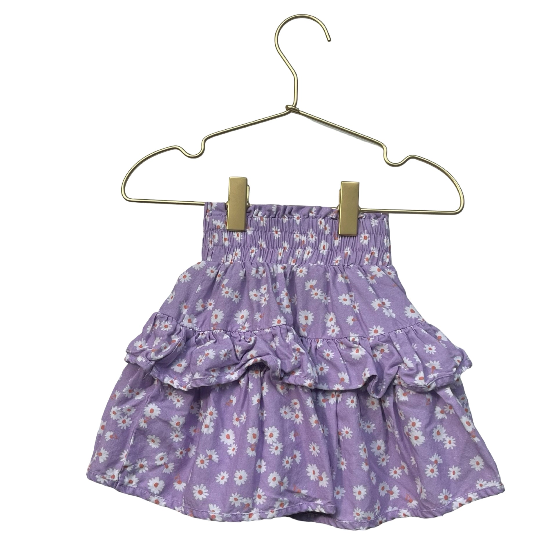 Feather 4 Arrow Lavender Flower Print Ruffle Skirt - Size 4T
