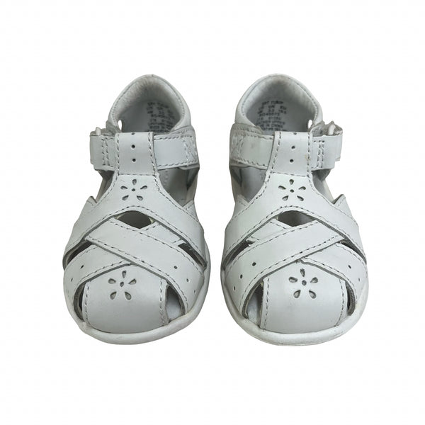 Stride Rite White Leather Closed-Toe Sandals - Size 4