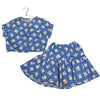 Hanna Andersson Blue Tulip Print Top & Skirt Set - Size 8