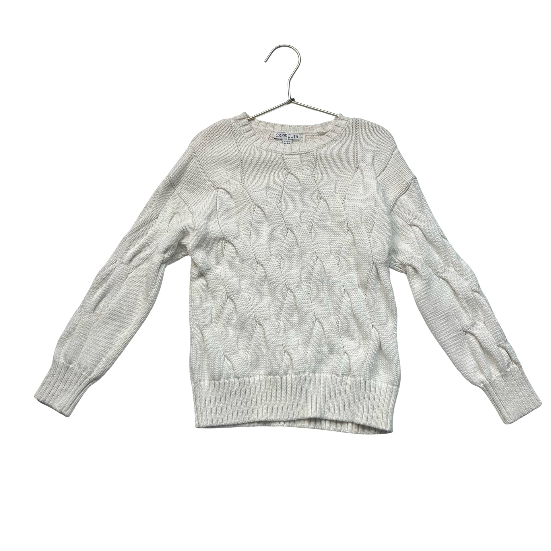 Crewcuts Ivory Cotton Cable-Knit Sweater - Size XS 4-5