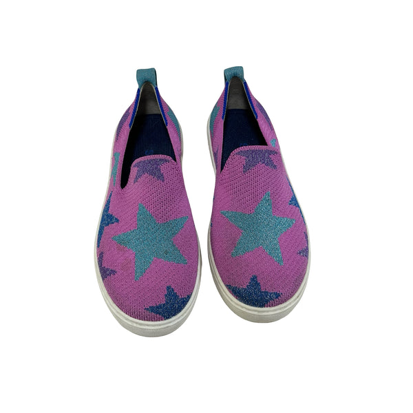 Rothy's Purple Star Print Slip-On Sneakers - Size 1Y Big Kid