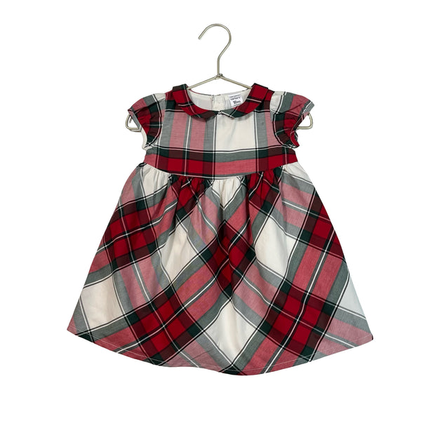 Carter's Ivory, Red, Green Plaid Dress - Size 18 Mo