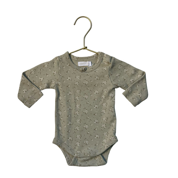 Jamie Kay Sage Green Floral Onesie Bodysuit - Size 0-3 Mo