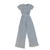 Zara Black & Ivory Striped Jumpsuit - Size 9