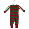 Hanna Andersson Red, Green, Ivory Holiday Striped One-Piece PJs - Size 3-6 Mo