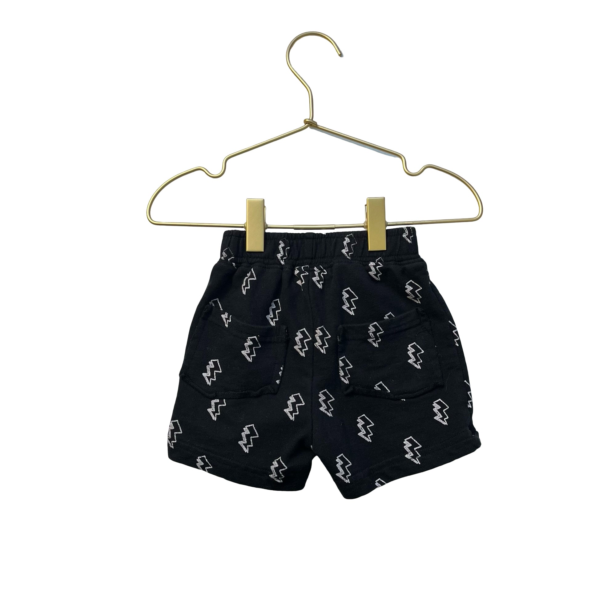 Mish Boys Black & White Bolt Pattern Shorts - Size 12 Mo