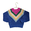 Mini Boden Blue & Multi-Color Chevron Sweater - Size 5-6Y