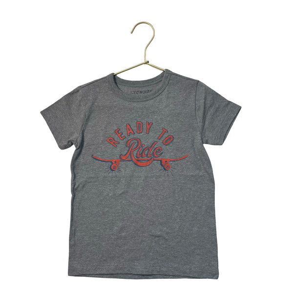 Crewcuts Gray 'Ready to Ride' Skateboard Graphic T-Shirt - Size 4-5