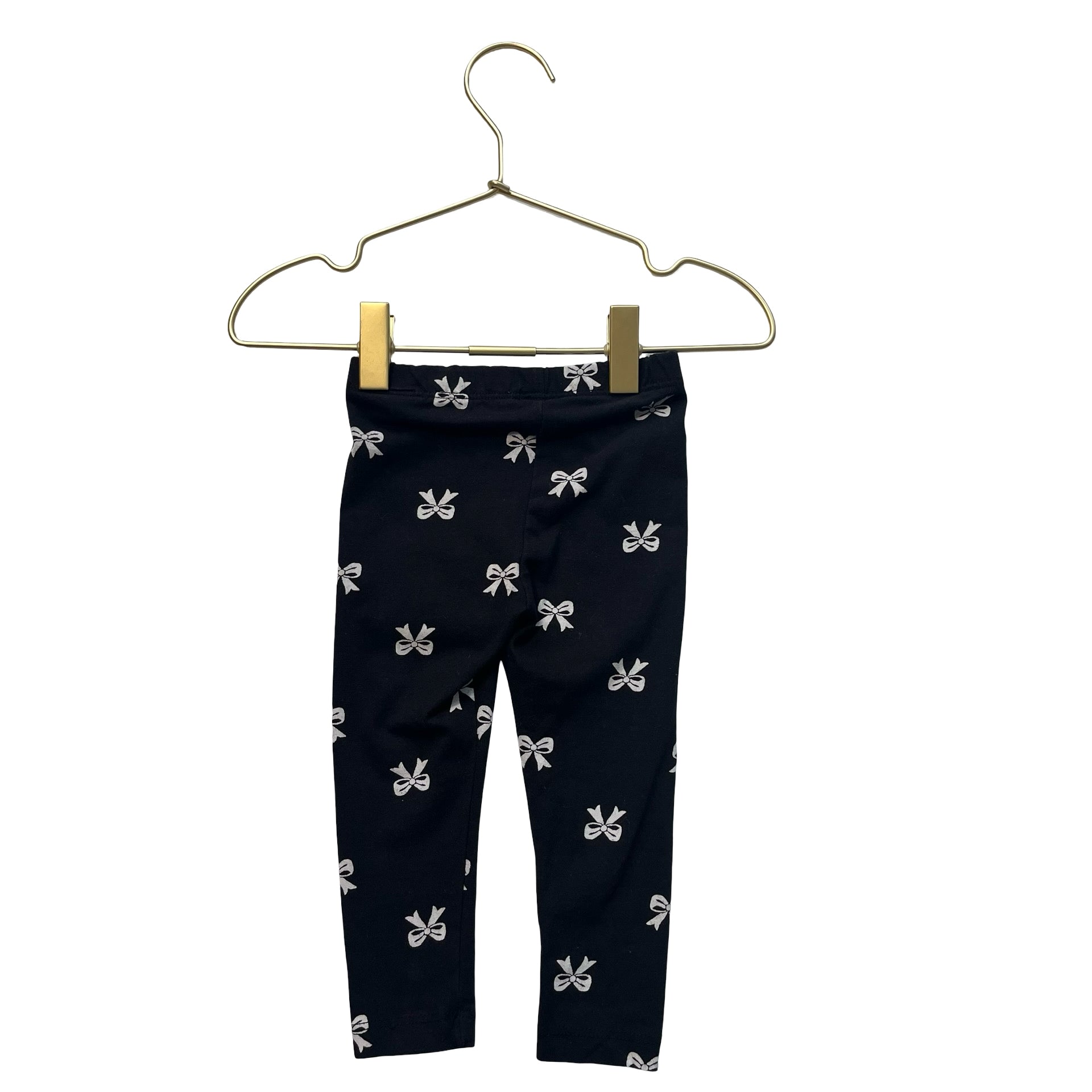 Janie and Jack Black Bow Print Leggings - Size 12-18 Mo