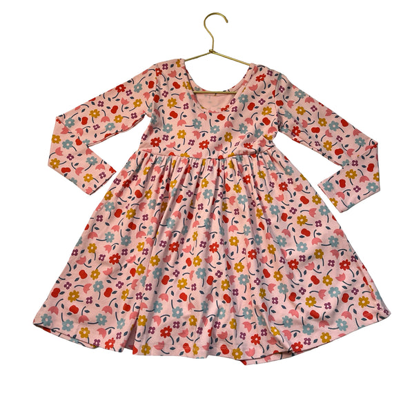 Hanna Andersson Peach Flower Print Dress - Size 5