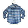 Vineyard Vines Blue & Ivory Plaid Flannel Button Down Shirt - Size 2T
