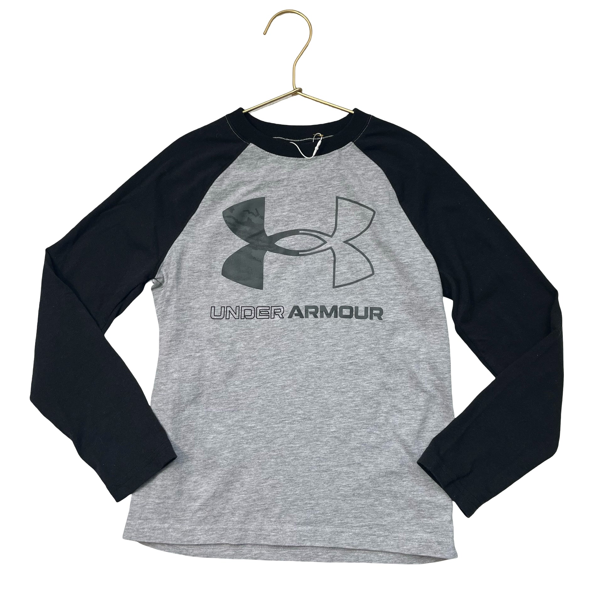 Under Armour Gray & Black Logo Shirt - Size YSM 8