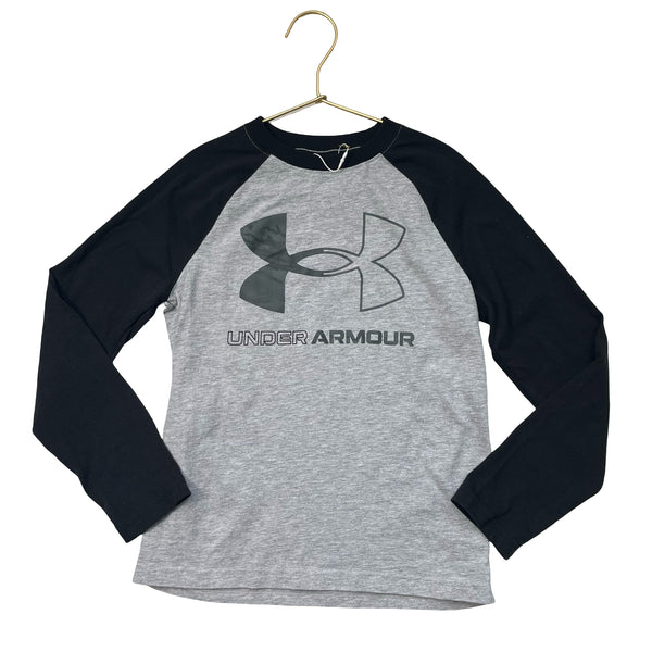 Under Armour Gray & Black Logo Shirt - Size YSM 8
