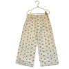 Emile et Ida Ivory & Blue Heart Print Pleated Wide-Leg Cropped Pants - Size 8A