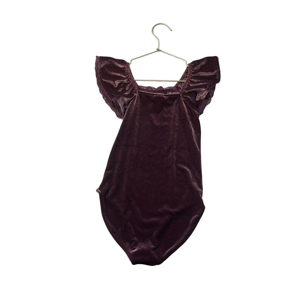 Zara Plum Velvet Bodysuit - Size 9