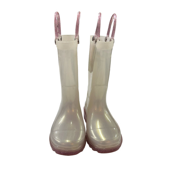 Western Chief Pearl & Lavender Sparkle Light-Up Rain Boots - Size 7