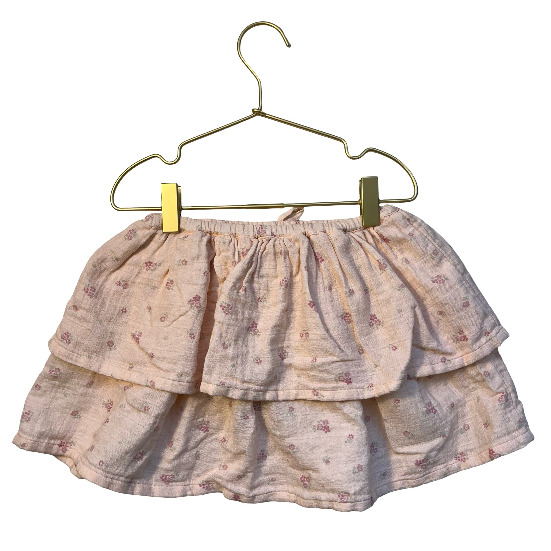 Jamie Kay Peach Floral Cotton Gauze Skirt - Size 5Y
