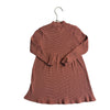 Pouf Terra Cotta Striped Ribbed Mock Neck Dress - Size 4T