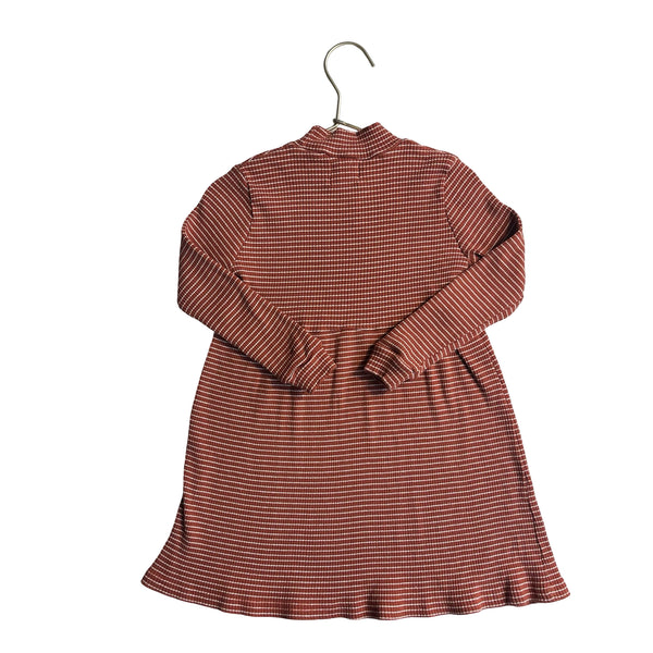 Pouf Terra Cotta Striped Ribbed Mock Neck Dress - Size 4T