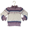 Janie and Jack Lavender, Purple, Ivory Heart Pattern Sweater - Size 3