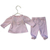 Kissy Kissy Pink Flower Print Footed Pants & Top Set - Size Newborn