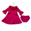 Janie and Jack Hot Pink Dress & Bloomers, Faux Fur Collar - Size 18-24 Mo
