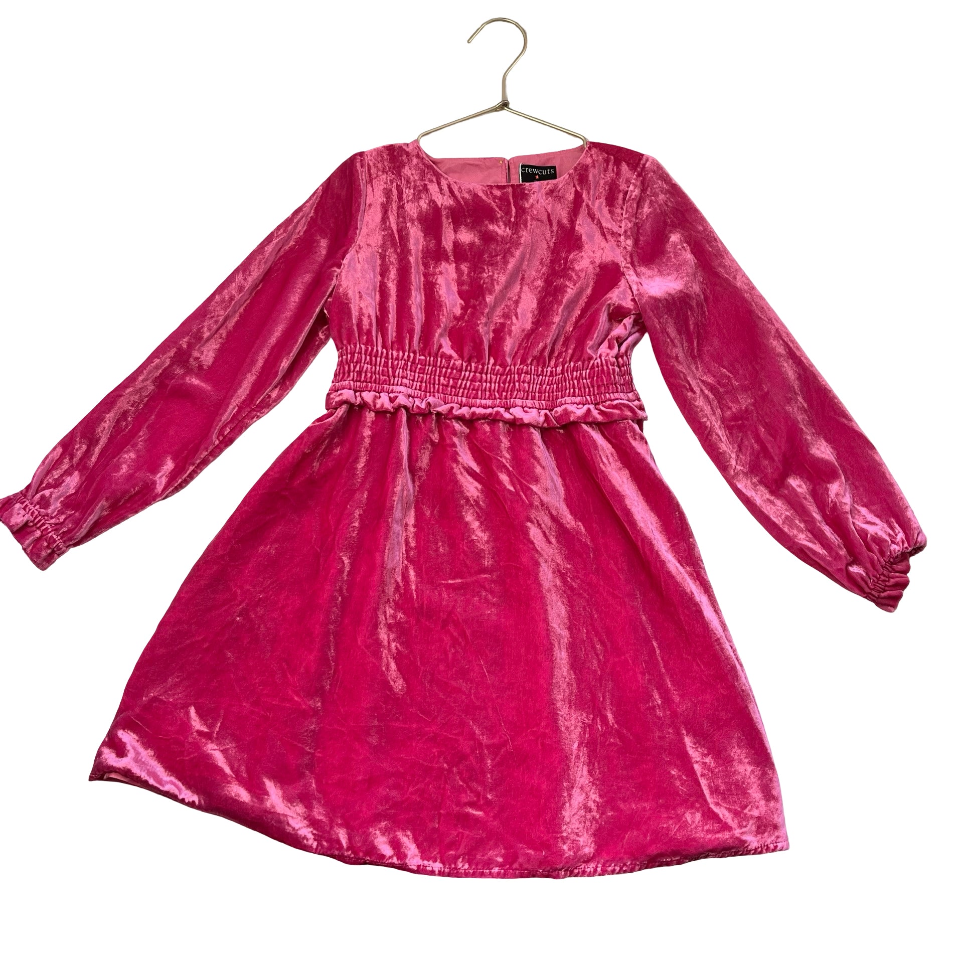 Crewcuts Pink Crushed Velvet Dress - Size 8