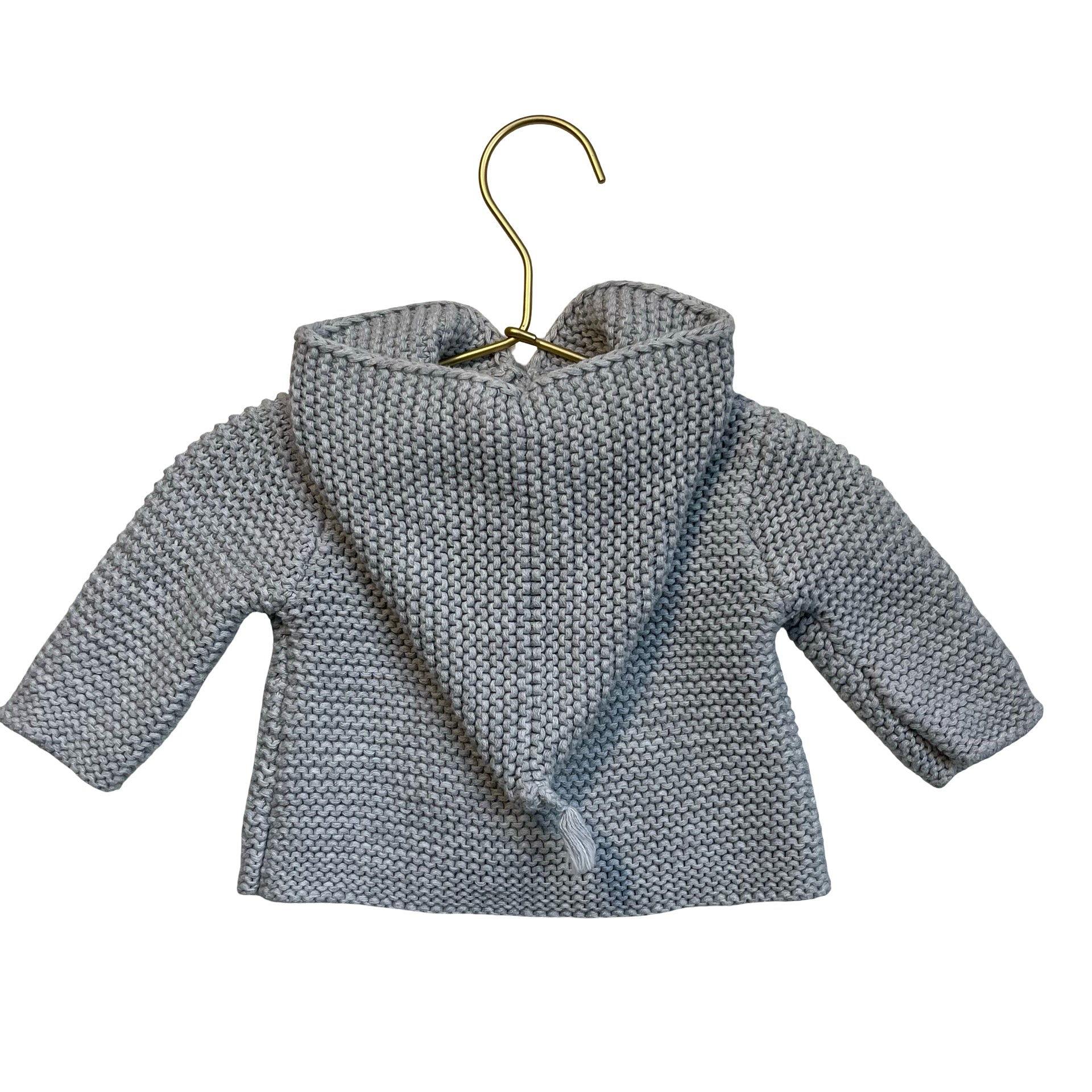 Nordstrom Gray Cotton Hooded Cardigan Sweater - Size 3 Mo