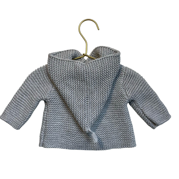 Nordstrom Gray Cotton Hooded Cardigan Sweater - Size 3 Mo