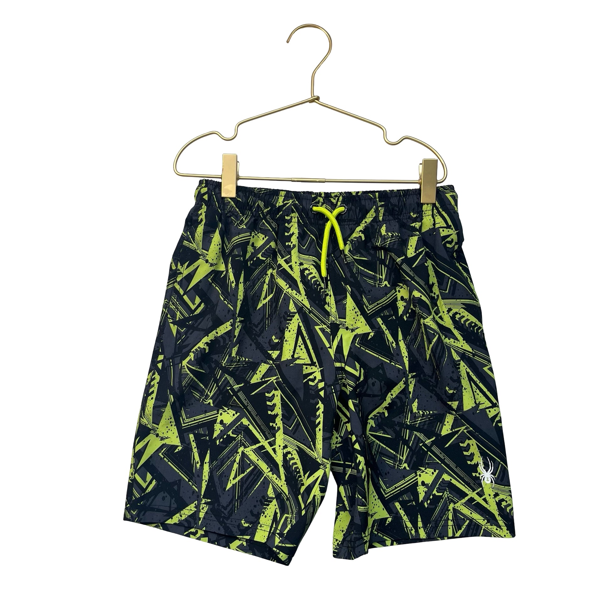 Spyder Black, Gray, Neon Green Swim Suit - Size S 7-8