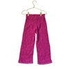 Zara Pink Floral Crinkle Fringe-Hem Pants - Size 4-5