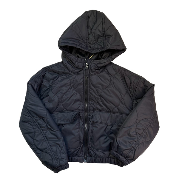 Old Navy Black Quilted Hooded Lightweight Jacket - Size M 8