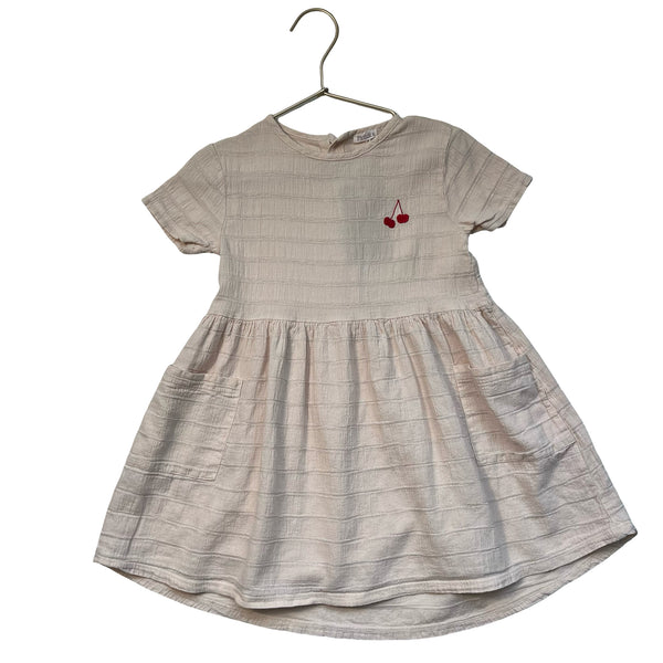 Picnik Pale Pink & Metallic Striped Dress - Size 3Y